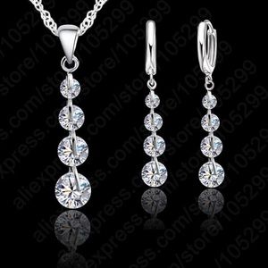 4-Stone Crystal Sterling Silver Jewelry Set